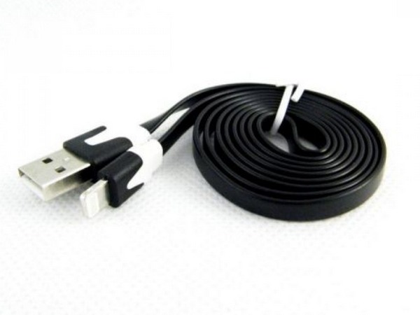 USB Lightning kaapeli, Lightning uros - USB A uros, 1m, musta